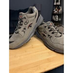 Propet Stability Walker Mens 12 3E Extra Wide Walking Sneakers Grey Nubuck Shoes